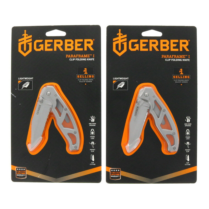 Gerber #22-48443 Paraframe Clip Lightweight Folding Knife ~ 2-Pack