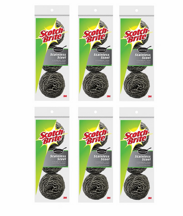 Scotch-Brite #214C Heavy Duty Scrubbing Pads For Pots and Pans ~ 6-Pack ~ 18 Pads Total<br data-mce-fragment="1">