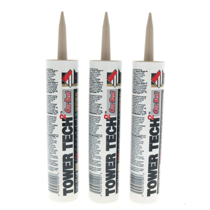 Tower Sealants Tower Tech 2 Tan Acrylic Urethane Sealant 10.1 oz ~ 3-pk