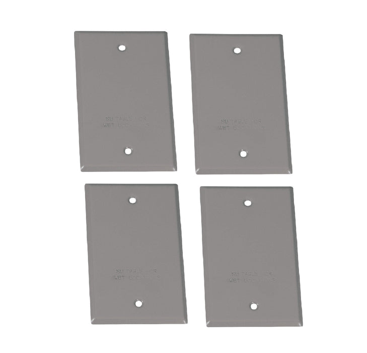 Sigma Engineered Solutions #14240 Rectangle Steel 1 Gang Flat Box Cover Gray ~ 4-Pack