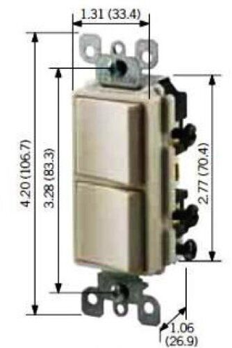 Leviton #05634-0WS Decora 15 amps Single Pole Combination AC Quiet Switch White ~ 2-Pack