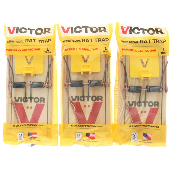 Victor #M205 Medium Reusable Snap Trap For Rats ~ 3-Pack