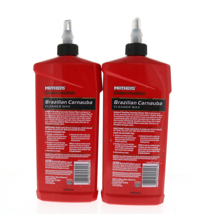 Mothers #05701 Car Auto Brazilian Carnauba Cleaner Wax 16oz ~ 2-Pack