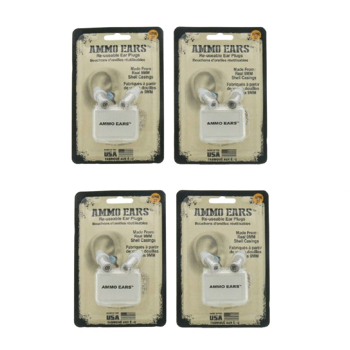 Lucky Shot #LSEP-9BP Ammo Ears Reusable Earplugs Ear Protection NRR 27dB ~ 4-Pack