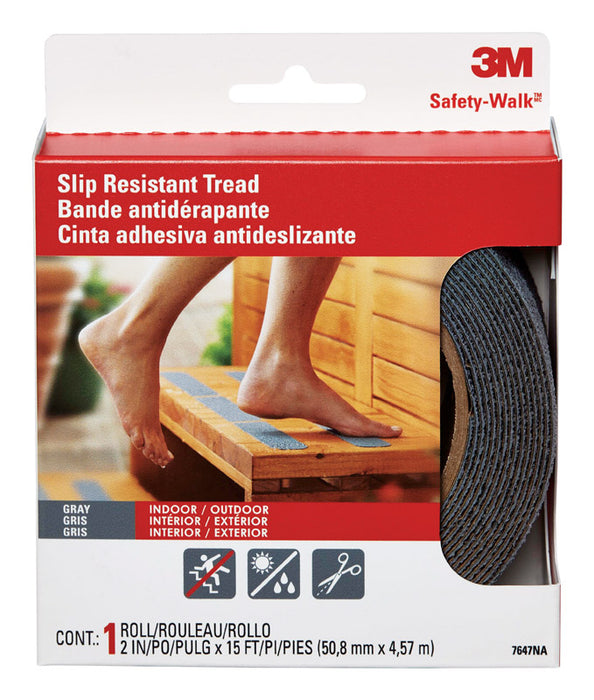 3M #370G-R2X180 Safety-Walk Gray Anti-Slip Tape 2 in. Wide X 180 in. Long