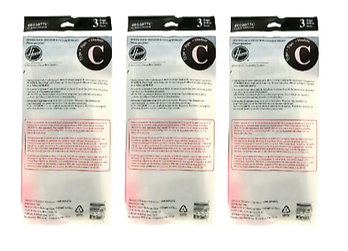 Hoover #4010077C Convertible Upright Hoover Vacuum Bags Type C ~ 3-Pack ~ 9 Vacuum Bags Total