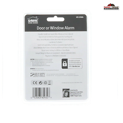 Sabre #HS-DWA Door Or Window Alarm ~ 4-Pack