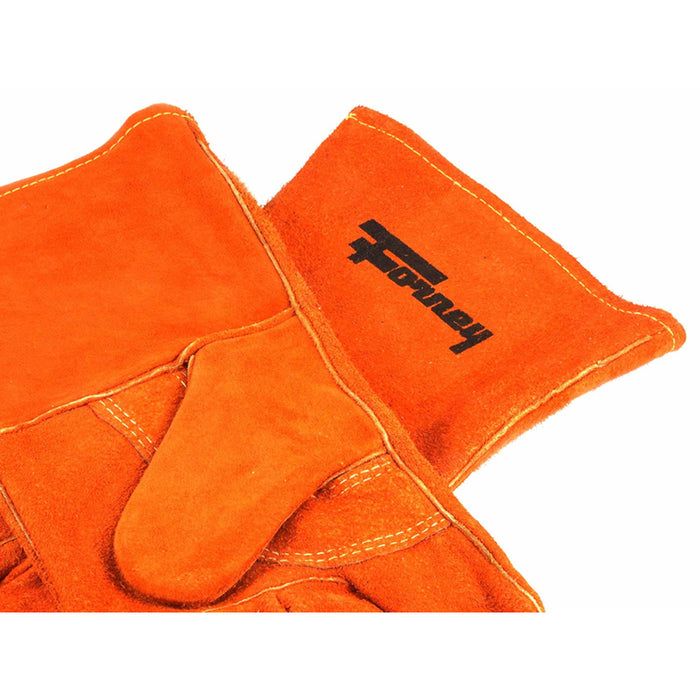 Forney #55206 14 in. Leather Welding Gloves Orange L