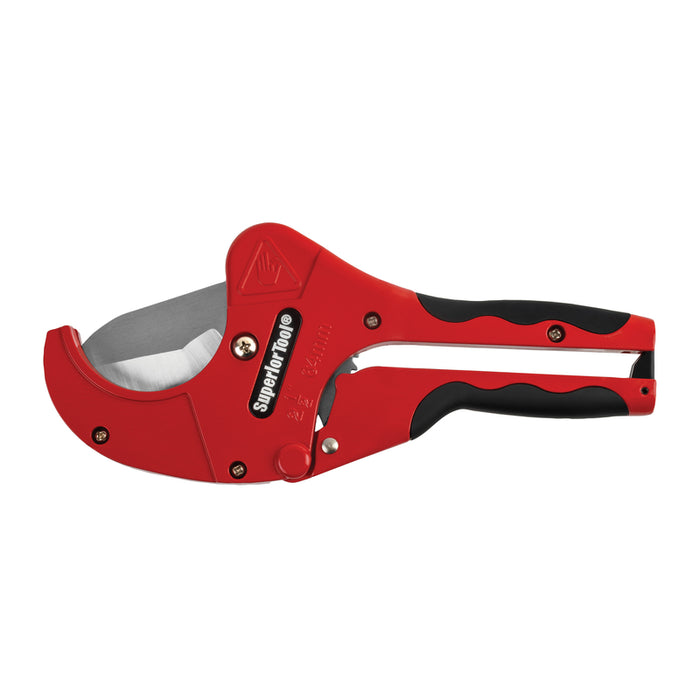 Superior Tool #37116 2-1/2" Ratcheting Pipe Cutter 10" L Black/Red