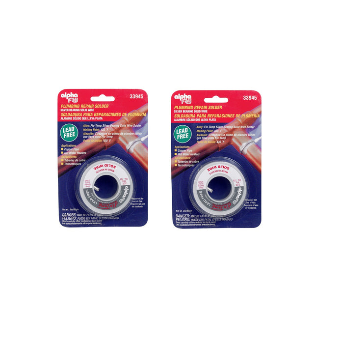 Alpha Fry #33945 3 oz Lead-Free Plumbing Solder 0.125 in. D Silver-Bearing Alloy ~ 2-Pack