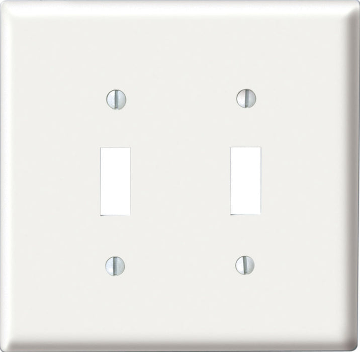 Leviton #00PJ2-00W White 2 gang Nylon Toggle Wall Plate