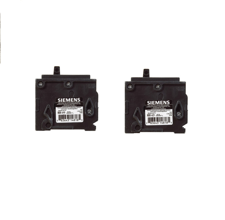 Siemens #Q115 15 amps Standard Single Pole Circuit Breaker ~ 2-Pack