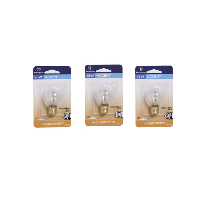 Westinghouse #03534 25 W S11 Specialty Incandescent Bulb E17 (Intermediate) ~ 3-Pack