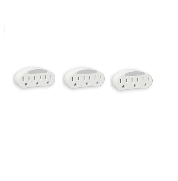 Amerelle #NL-OTAD-W Automatic Plug-in Incandescent Night Light w/Outlet ~ 3-Pack