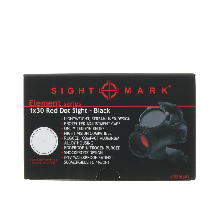 Sightmark #SM26040 Element Series 1x30 Red Dot Sight Black
