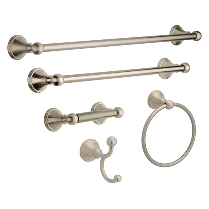 Delta #138037 Crestfield 3.75 in. H X 3.9 in. W X 2 in. L Satin Nickel Double Robe Hook