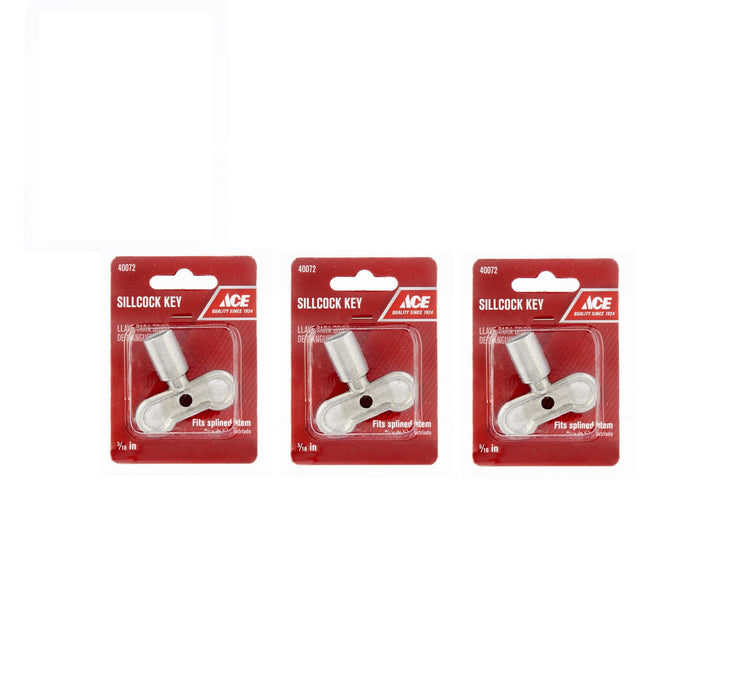 Ace Hardware #AH806-20 Aluminum Sillcock Key ~ 3-Pack