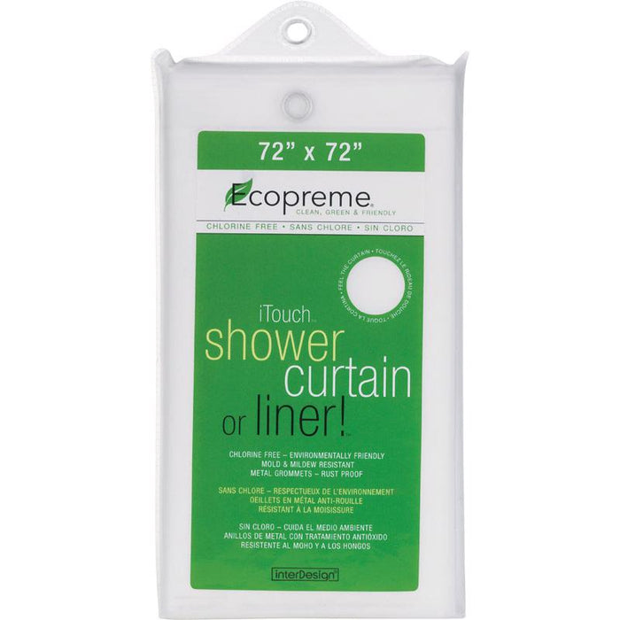 iDesign #14752 72 in. H X 72 in. W White Soft Shower Curtain Liner EVA