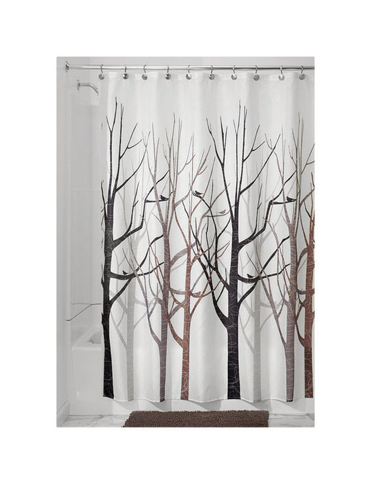 iDesign #45020 72 in. H X 72 in. W Multicolored Bare Trees Shower Curtain Polyester