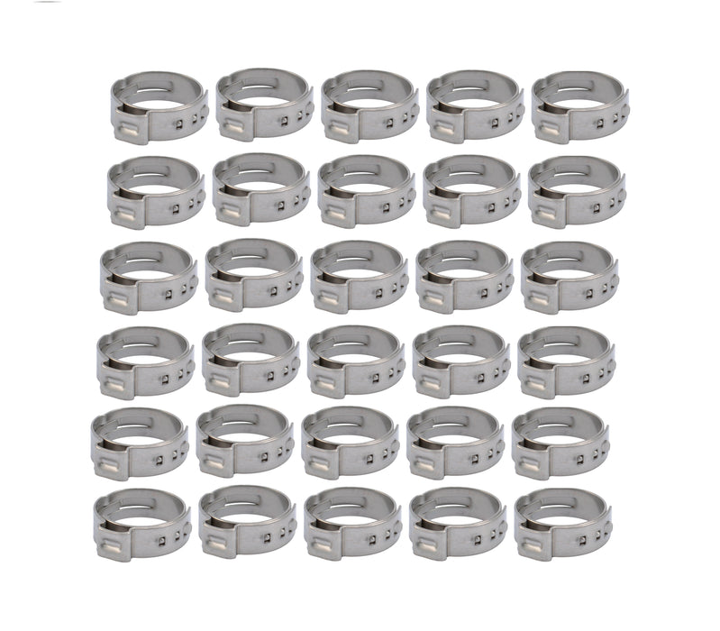 SharkBite #UC955A 3/4 in. PEX Stainless Steel Pinch Clamp ~ 10 PER Package ~ 3-Pack ~ 30 Clamps TOTAL