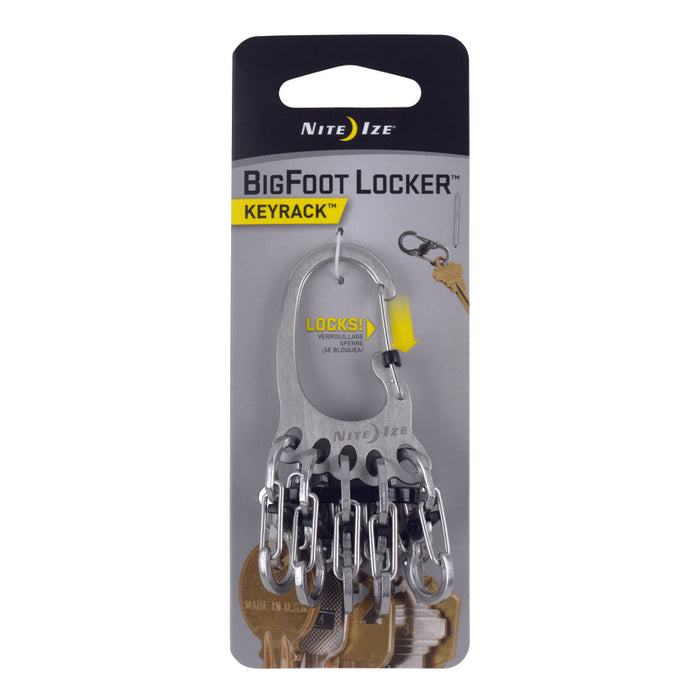 Nite Ize #KLKBF-11-R6 BigFoot Locker 2 in. D Stainless Steel Silver Carabiner Key Chain