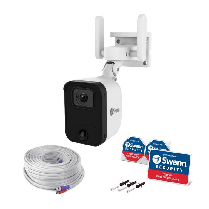 Swann Fourtify #SWIFI-FOURTIFY4 Plug-in Indoor and Outdoor Black/White Wi-Fi Security Camera