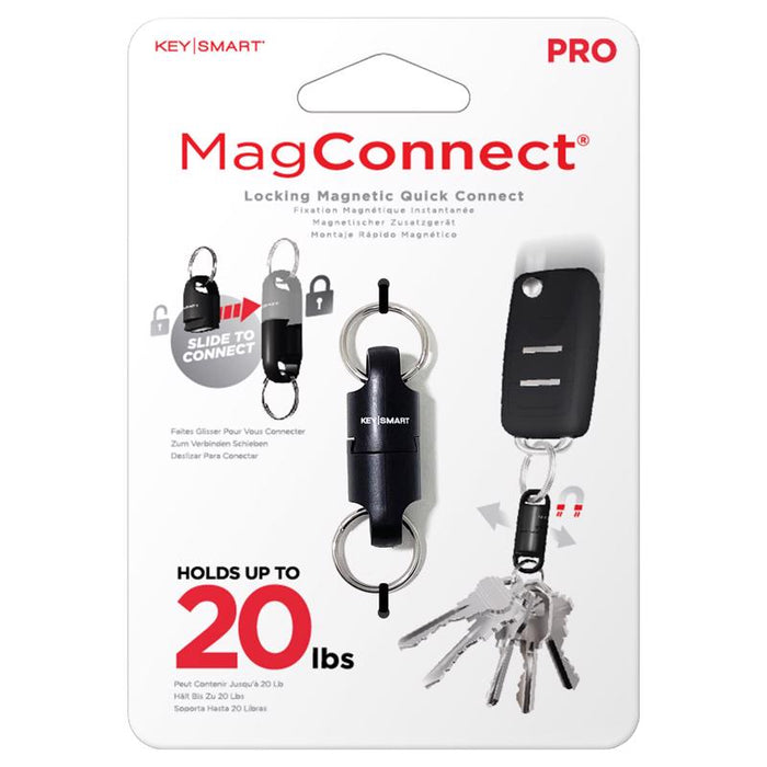 KeySmart #KS847-BLK MagConnect Pro ABS Plastic/Magnet/Stainless Steel Black Locking Magnetic Keychain