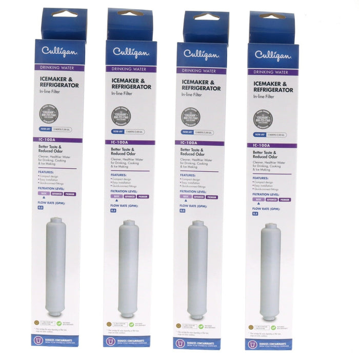 Culligan #IC-100A Basic Ice-Maker Refrigerator Water Filter IC-100A ~ 4-Pack