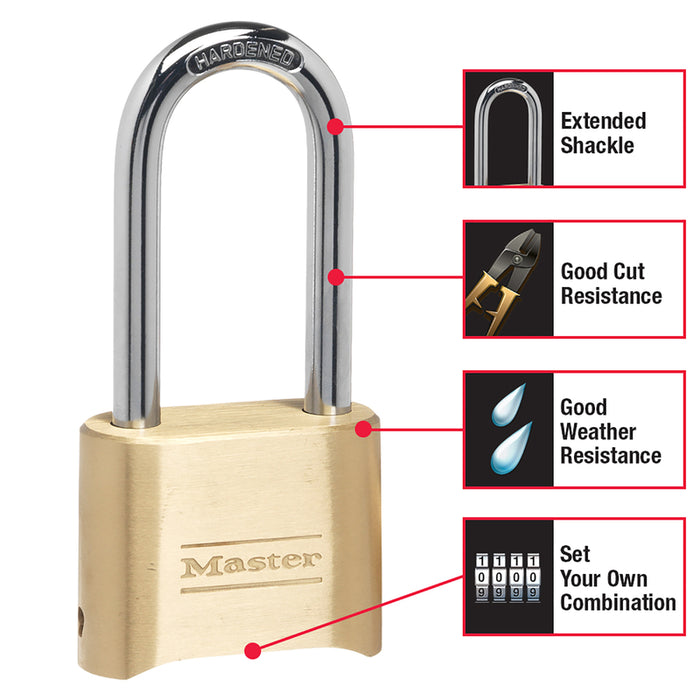 Master Lock #175DLH 4-1/8 in. High X 2 in. Wide Steel Resettable Combination Padlock