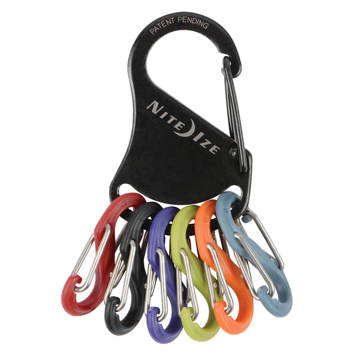 Nite Ize #KRK2-01-R6 KeyRack 2 in. D Stainless Steel Black Carabiner Key Chain ~ 2Pack