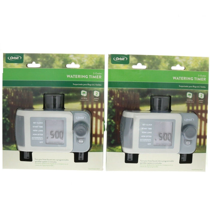 Orbit #24621-20rA 2-Outlet Automatic Digital Water Timer Lawn Garden ~ 2-Pack