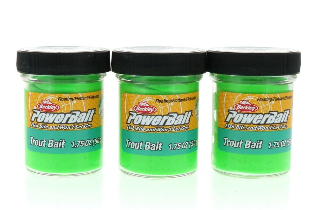 Berkley #BTBSG2 PowerBait Trout Bait Moldable 1.75 oz. Spring Green ~ 3-Pack