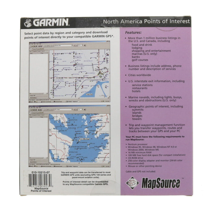 Garmin #010-10215-07 Mapsource Points of Interest North America