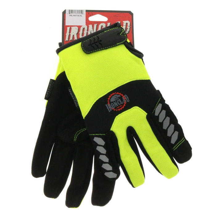 Ironclad #YRL-HSY-06  Red Line Gloves Reflective Work Gloves Hi-Vis Medium