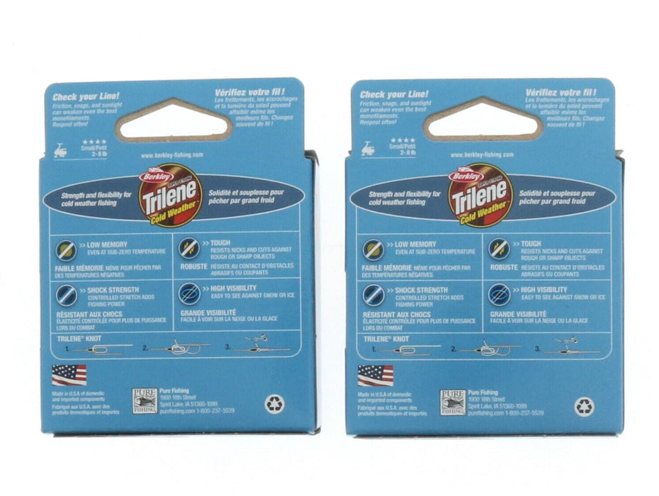 Berkley #CWPS10-EB Trilene Cold Weather Ice Fishing Line 10lb 110yd Electric Blue ~ 2-Pack