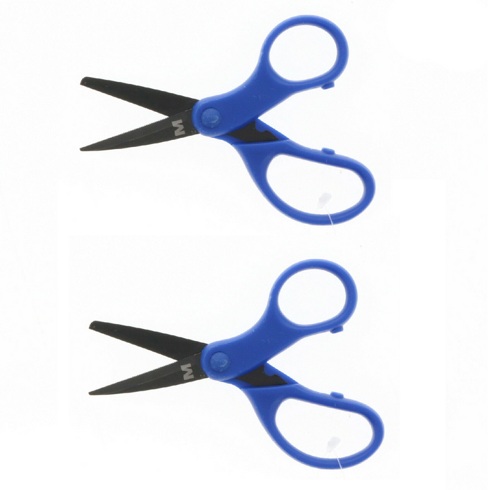 Mustad #MTB003 Small Braid Scissors Fishing Blue Blunt Tip ~ 2-Pack