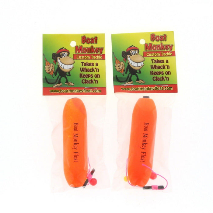 Boat Monkey #BMCS-02    3.5" Fishing Cigar Float Orange ~ 2 Pack ~ 2 Floats Total