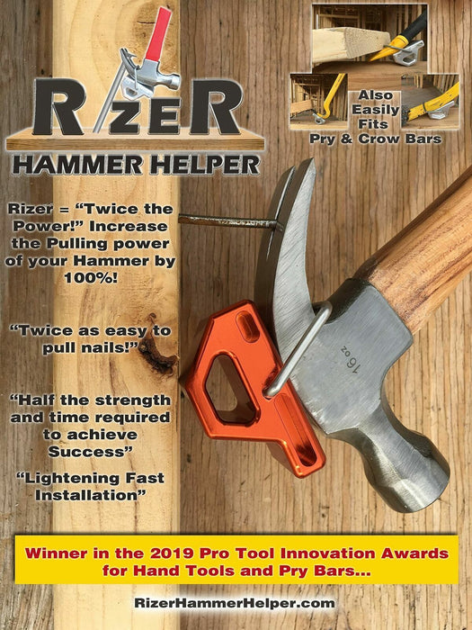 Rizer Hammer Helper Rizer Attachment Tool Nail Puller Black