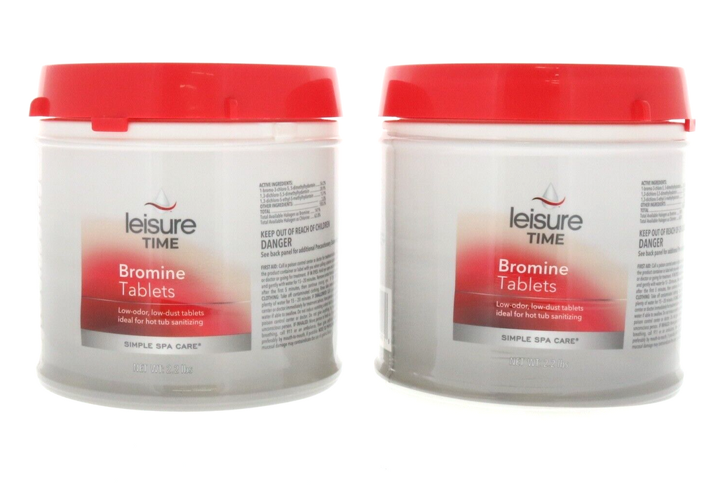 Leisure Time #5921487 Bromine Tablets Hot Tub Spa Care 2.2lbs ~ 2-Pack ~ 4.4lbs Total