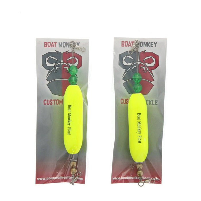 Boat Monkey #BMC-01 Cigars Fishing Float Chartreuse ~ 2-Pack