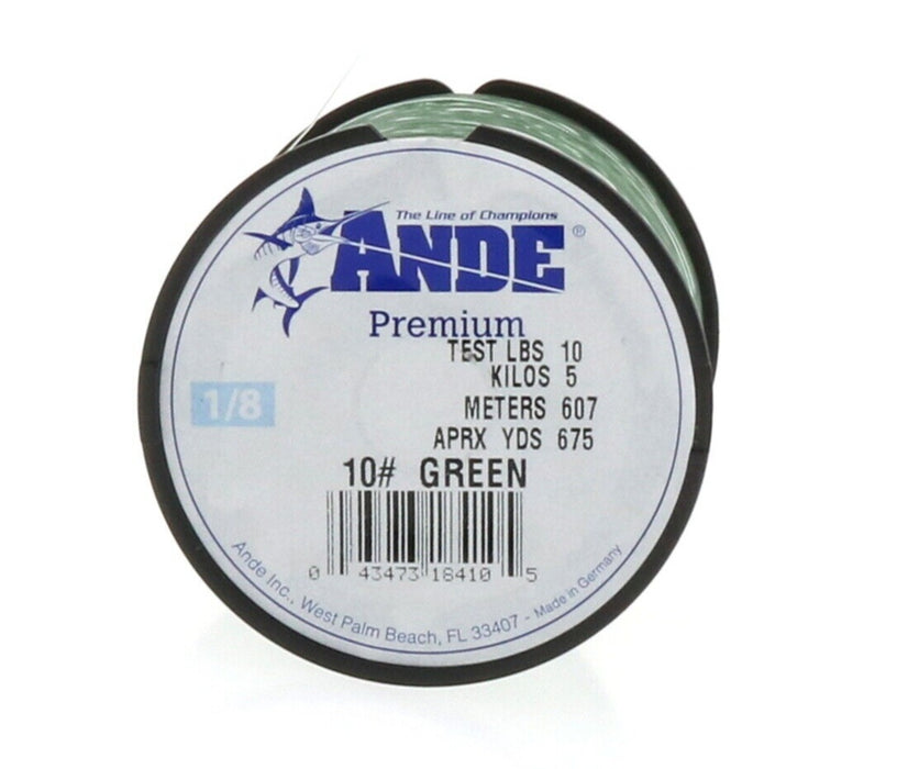 Ande Premium Monofilament Fishing Line 10lbs 675yds Green