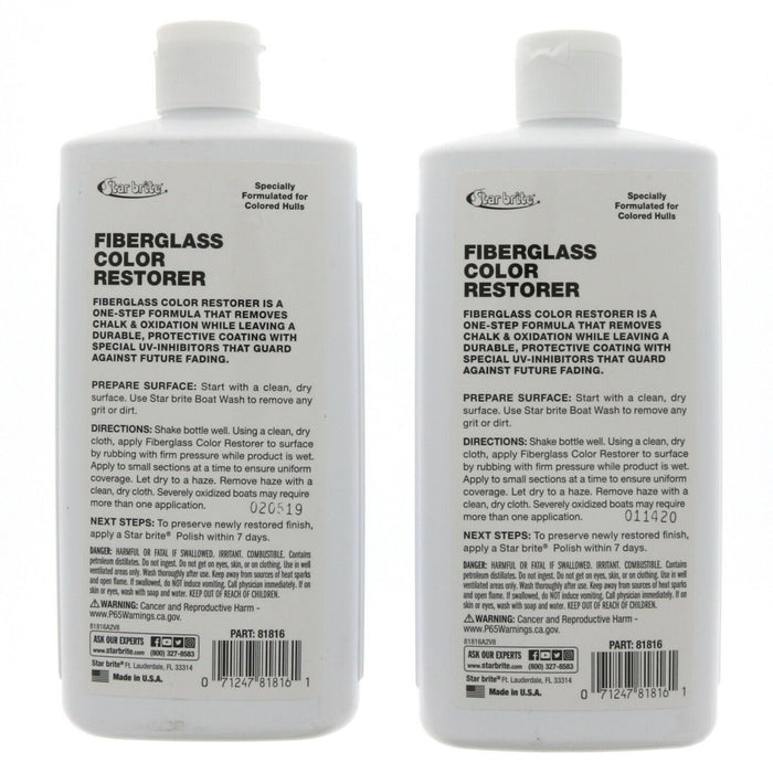 Star Brite #81816 Fiberglass Color Restorer Marine Polish ~ 2-Pack ~ 32oz Total