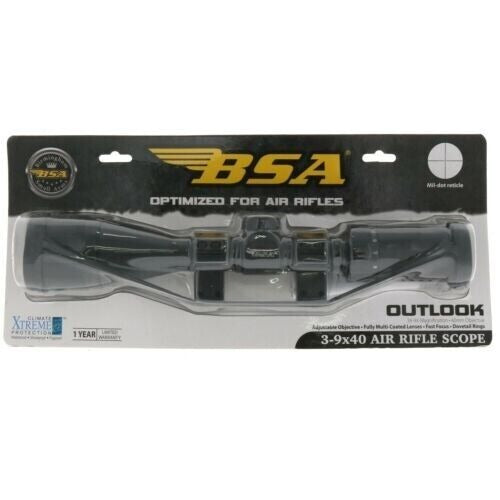 BSA #AIR3-9X40AOTB Optics Outlook 3-9X40 Black Air Rifle Scope