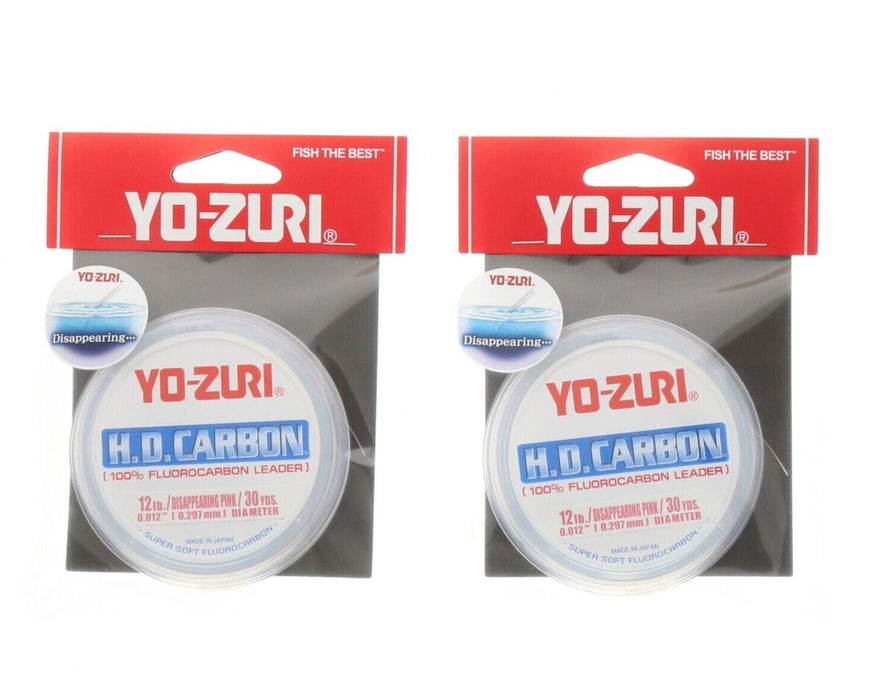 Yo-Zuri #887-DP H.D. Carbon 100% Fluorocarbon Leader Fishing Line 30yds 12lbs Pink ~ 2-Pack