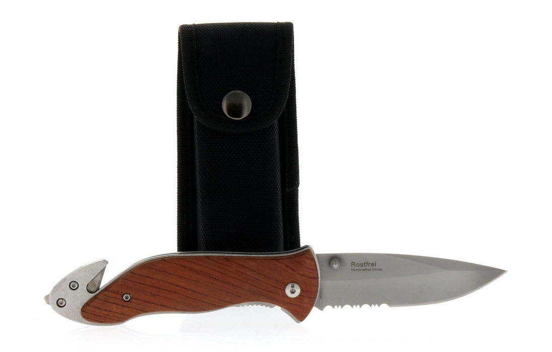 Rostfrei #138 Rosewood Pocket Knife 3" Drop Point Blade Knife Rosewood Handle & Sheath