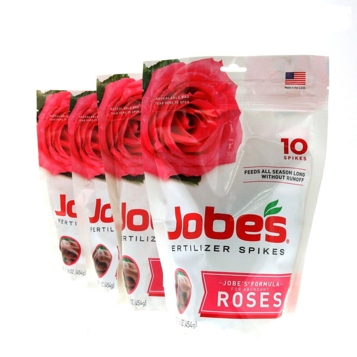 Jobe's #04102.3 Rose Fertilizer Spikes 10ct ~ 4-Pack