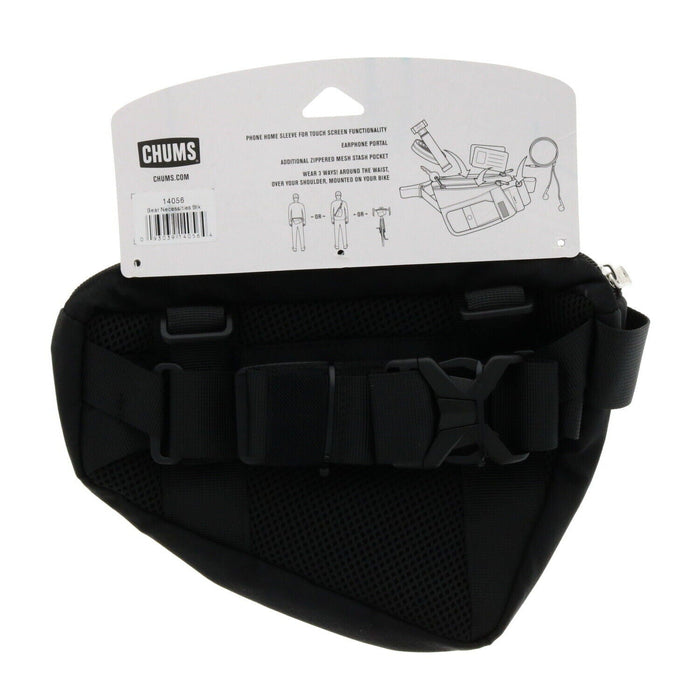 Chums #14056 Sport Waist Pack ~ Travel Fanny Hip Pouch Bum Bag Phone Case ~ Black