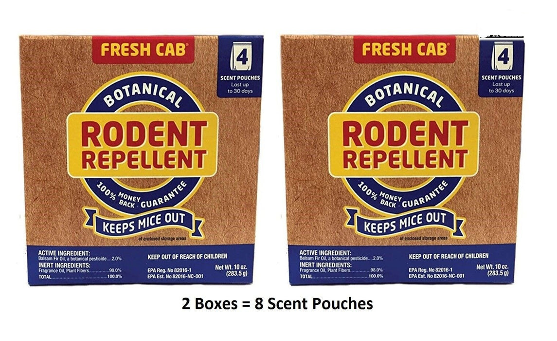 Fresh Cab Botanical Rodent Repellent Pouches Mouse Mice 8 Pouches ~ 2-Pack ~ 8 Pouches Total