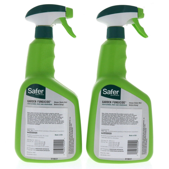 Safer # 5450-6  Garden Flower Fruit Fungicide Spray 32oz ~ 2-Pack