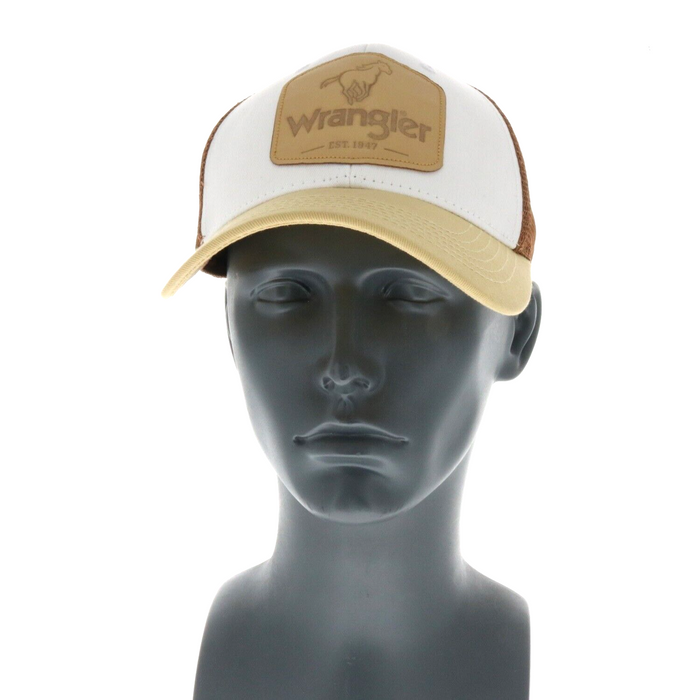 Wrangler #W13089734KH000 Horse Logo Leather Patch Baseball Cap Snapback